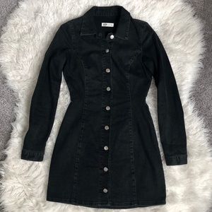 Zara Denim Black Mini Dress